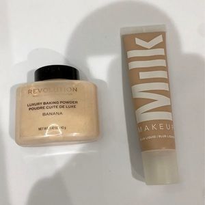 Milk makeup blur liquid & revolution banana powder